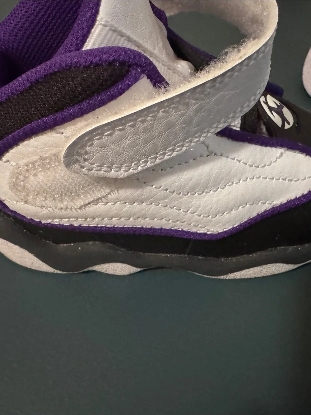 Jordan Toddler Black White Purple Hook-and-Loop Sneakers